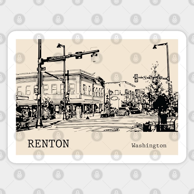 Renton Washington Sticker by Lakeric